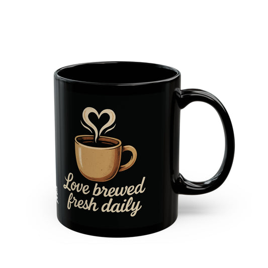 Ceramic Mug Love Brewed Fresh Daily Premium Gift Mug for Any Hot or Cold Drink , MyMugDose